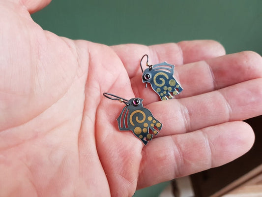 "Birds" Earrings from the Keum-Boo Collection by Arvin