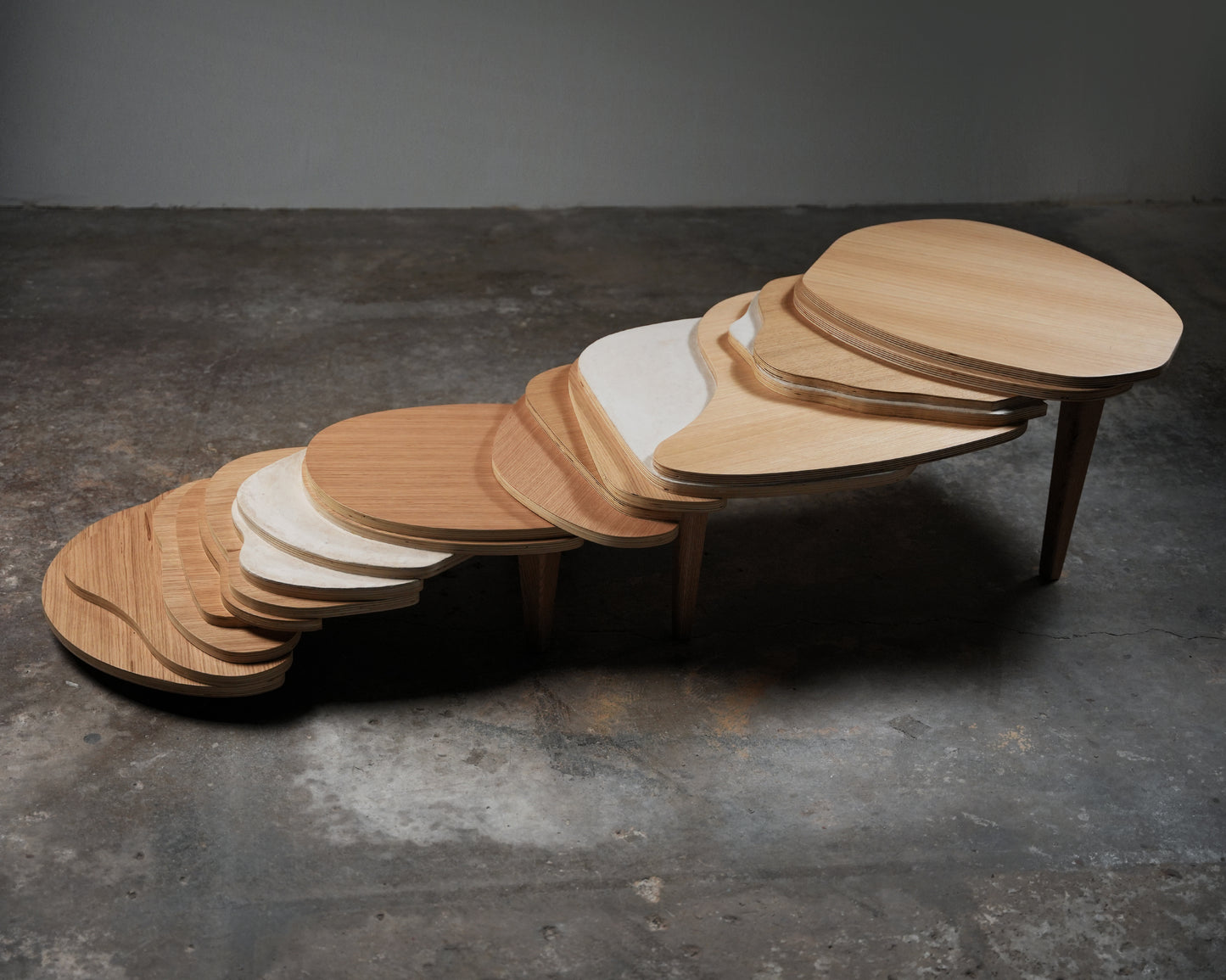 "Transition" Coffe Table by Dara Tabrizian- Oak Wood, Plywood