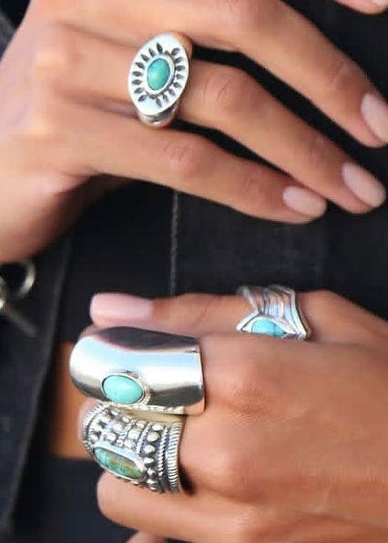 Handmade Silver Ring wih Persian turquoise by Sun Nafissi