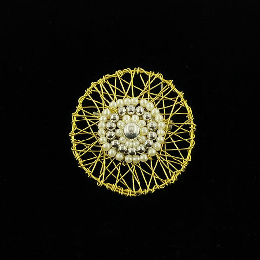 Pearly Sun Brooch by Sareh Ghomi