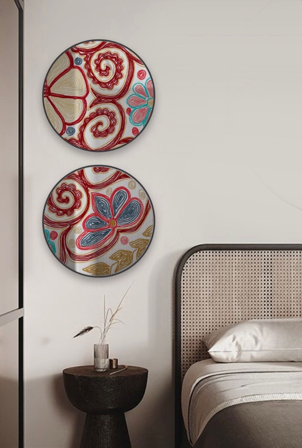 Floral Harmony: Metal-Framed Mirror by Rashed