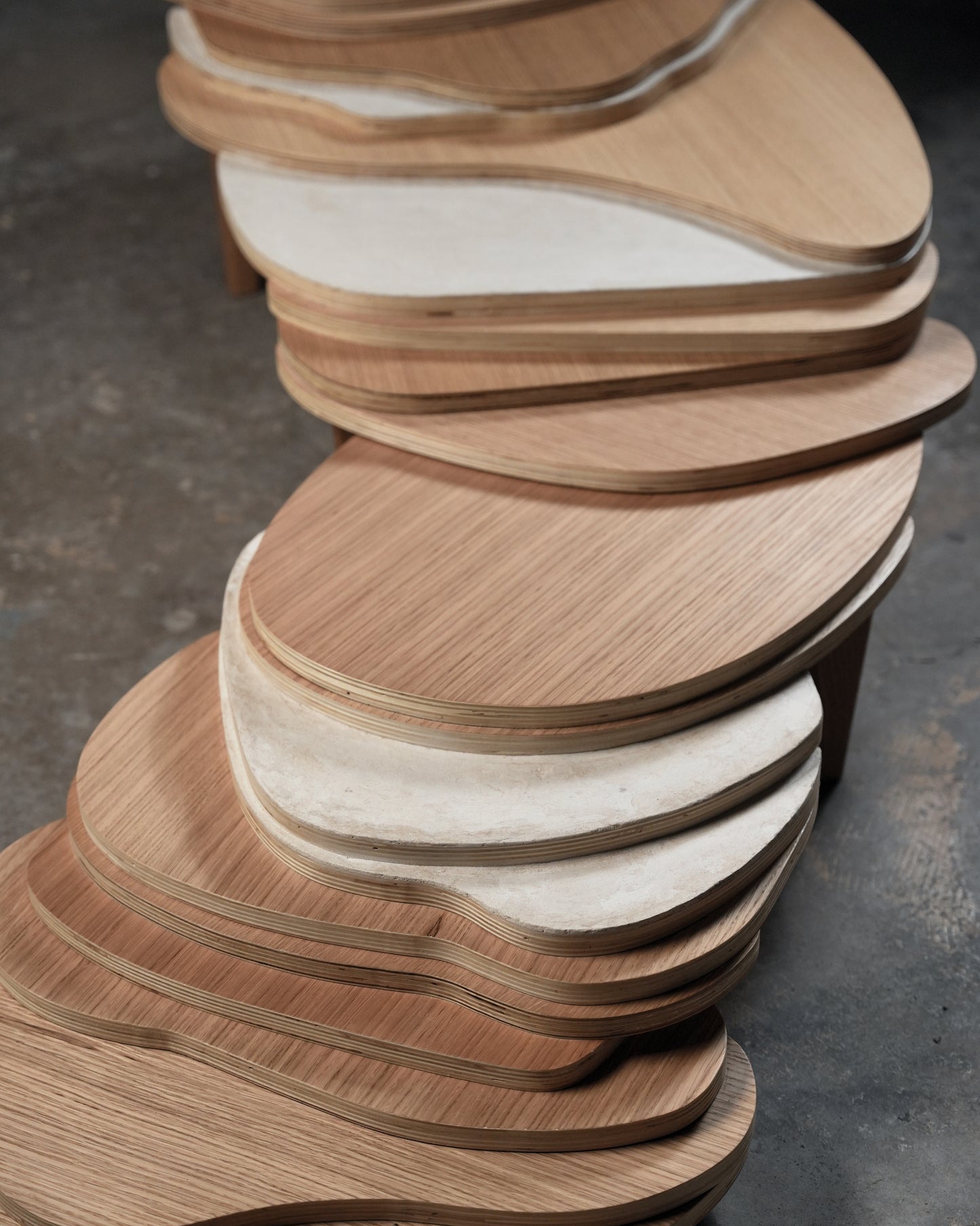 "Transition" Coffe Table by Dara Tabrizian- Oak Wood, Plywood