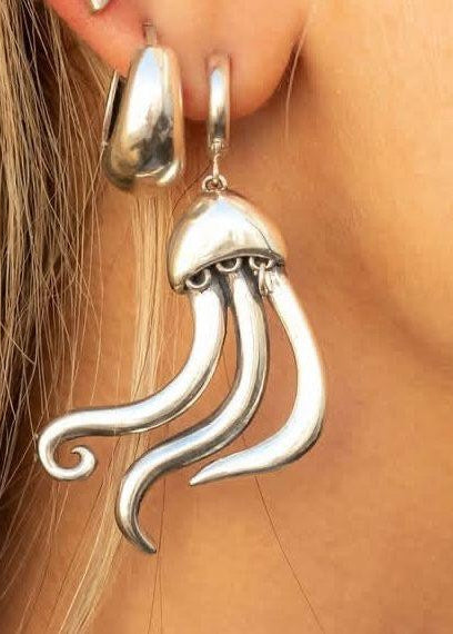 Handmade Silver Octapus Earring by Sun Nafissi