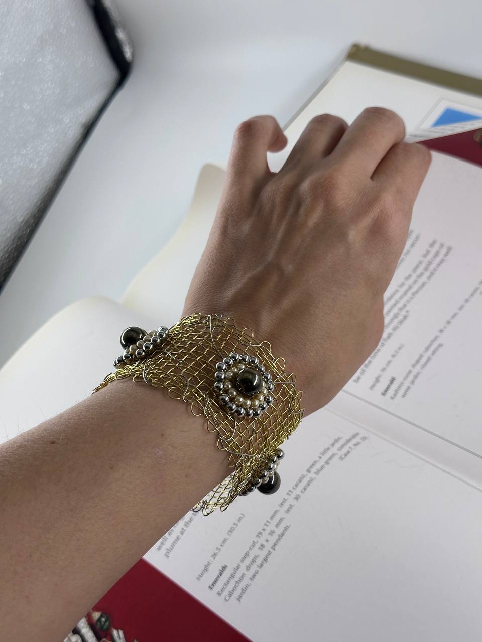Handwoven Brass Bracelet by Sareh Ghomi