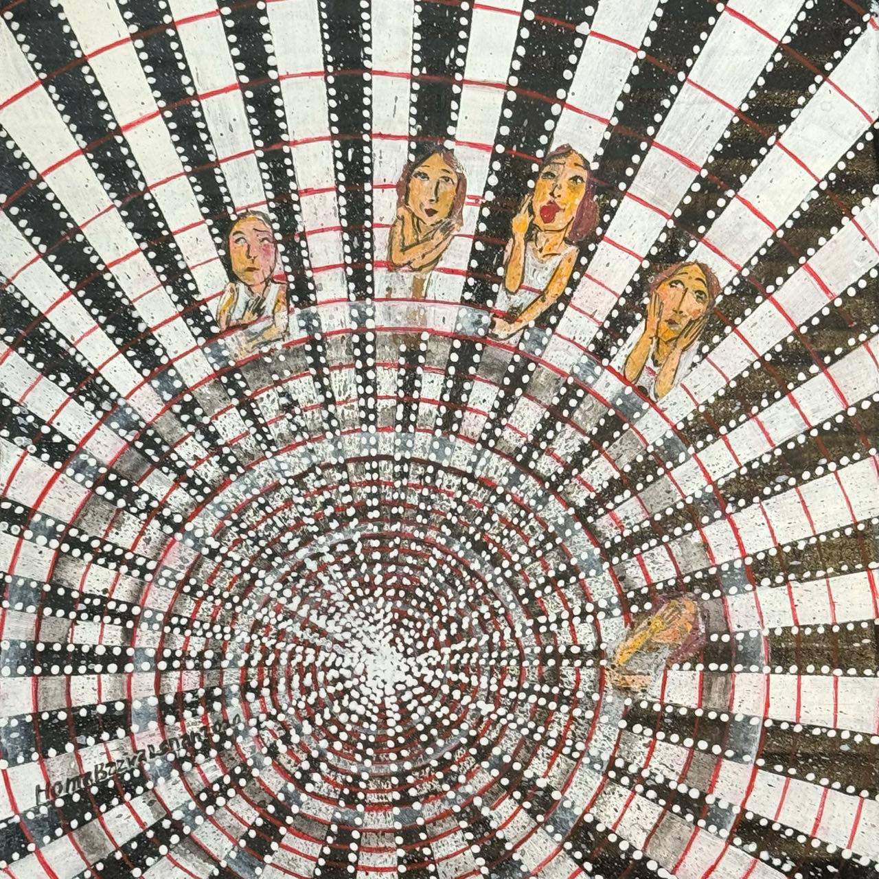 "Untitled 6" from Phantasia Series by Homa BazrAfshan- Acrylic on Canvas 9.84" × 9.84"