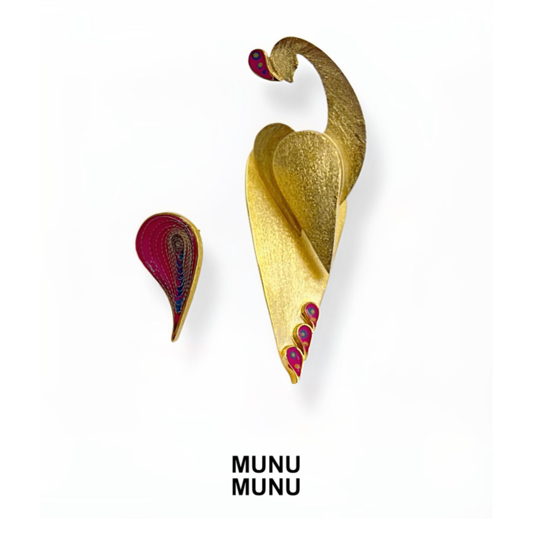 Handmade silver earrings coated in 18k gold by Munu Munu