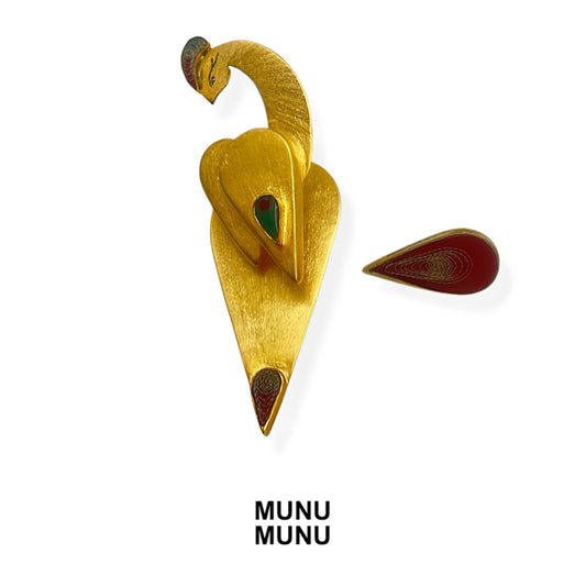 Handmade silver earrings coated in 18k gold by Munu Munu
