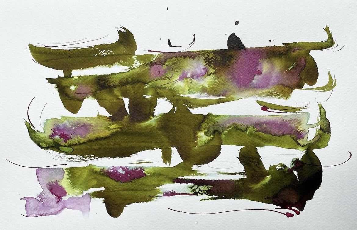 Calligraphy (Poem by Khayyam) by Maryam Yazdanparast - Indian Ink on Watercolor Paper (10"x13.5")